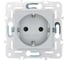 Розетка IEK SKANDY SK-R06S с заземляющим контактом, со шторками, без крышки, 16А, серебро SK-R14-16-1-K23 2
