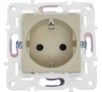 Розетка IEK SKANDY SK-R06B с заземляющим контактом, со шторками, без крышки, 16А, бежевый SK-R14-16-1-K10