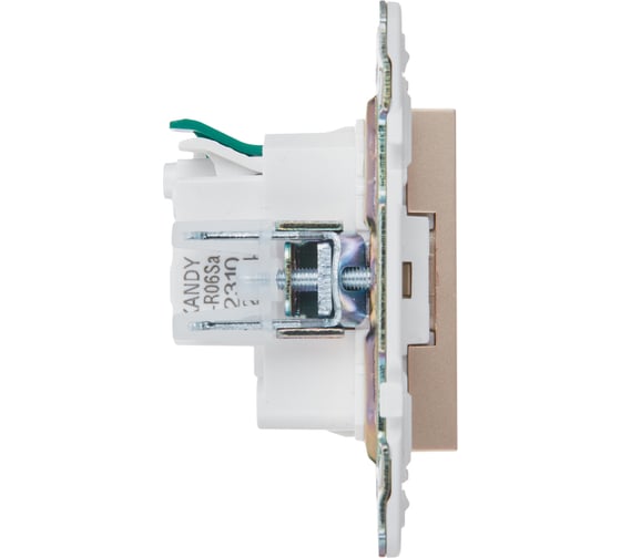 Розетка IEK SKANDY SK-R06Sa с заземляющим контактом, со шторками, без крышки, 16А, песочный SK-R14-16-1-K98