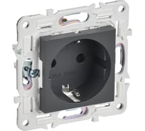 Розетка IEK SKANDY SK-R06T с заземляющим контактом, со шторками, без крышки, 16А, титан SK-R14-16-1-K48