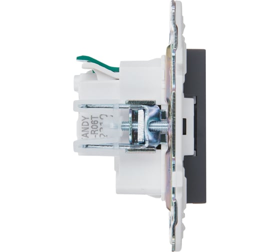 Розетка IEK SKANDY SK-R06T с заземляющим контактом, со шторками, без крышки, 16А, титан SK-R14-16-1-K48