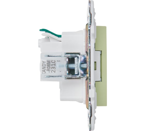 Розетка IEK SKANDY SK-R06M с заземляющим контактом, со шторками, без крышки, 16А, мятный SK-R14-16-1-K06