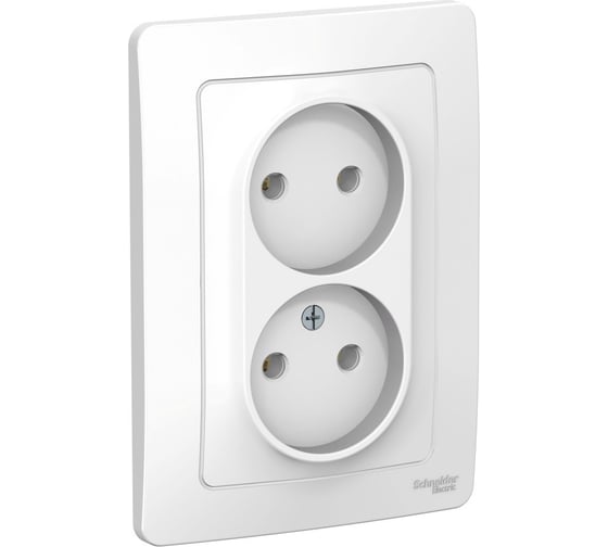 Двойная розетка Systeme Electric BLANCA без заземления без шторок, БЕЛЫЙ BLNRS000021