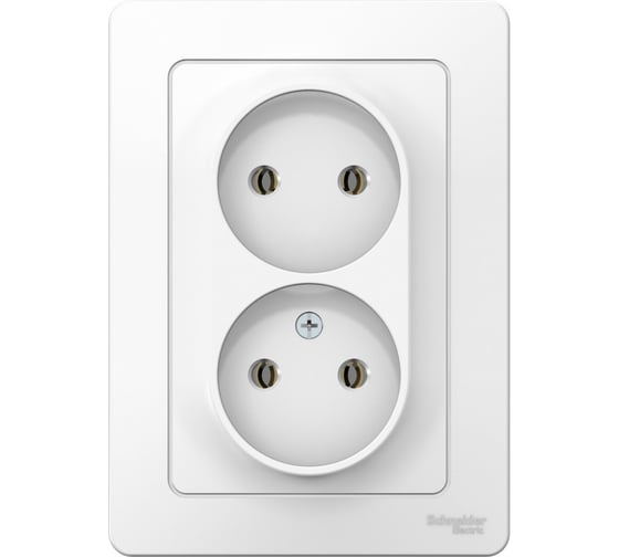 Двойная розетка Systeme Electric BLANCA без заземления без шторок, БЕЛЫЙ BLNRS000021
