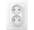 Двойная розетка Systeme Electric BLANCA без заземления без шторок, БЕЛЫЙ BLNRS000021 2