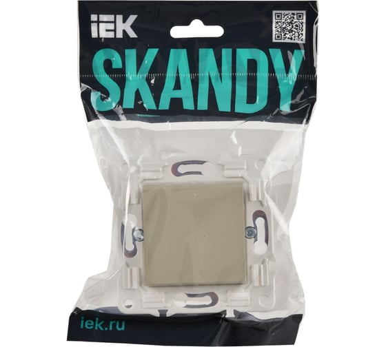 Выключатель 1-клавишный кнопочный IEK SKANDY 10А SK-V14B бежевый SK-V17-0-10-K10