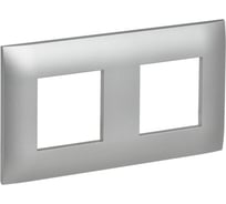 Рамка 2-местная IEK SKANDY SK-F02S серебряный SK-M22-K23
