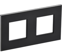 Рамка 2-местная IEK SKANDY SK-F32Bl металл черный SK-M22-M-K02