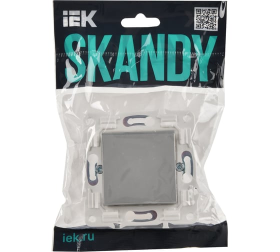 Выключатель 1-клавишный IEK SKANDY 10А SK-V01S серебряный SK-V10-0-10-K23
