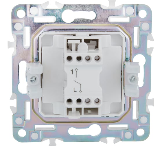 Выключатель 1-клавишный IEK SKANDY 10А SK-V01S серебряный SK-V10-0-10-K23