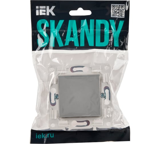 Выключатель 1-клавишный кнопочный IEK SKANDY 10А SK-V14S серебряный SK-V17-0-10-K23