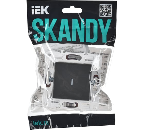 Выключатель 1-клавишный с индикацией IEK SKANDY 10А SK-V07G графит SK-V10-1-10-K53