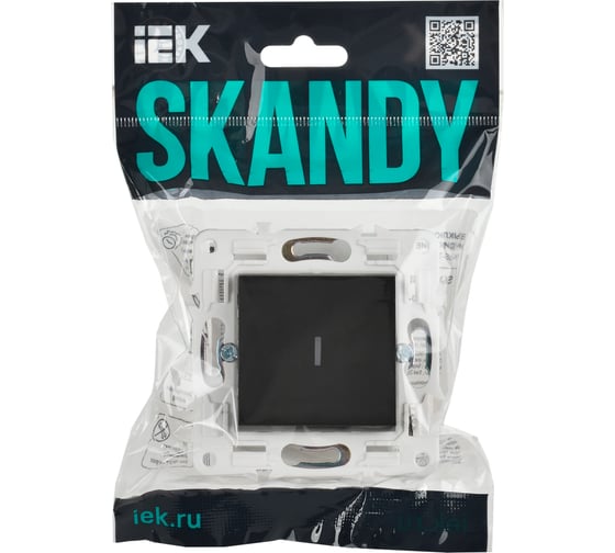 Выключатель 1-клавишный с индикацией IEK SKANDY 10А SK-V07T титан SK-V10-1-10-K48