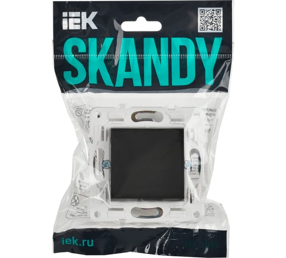 Выключатель 1-клавишный кнопочный IEK SKANDY 10А SK-V14T титан SK-V17-0-10-K48