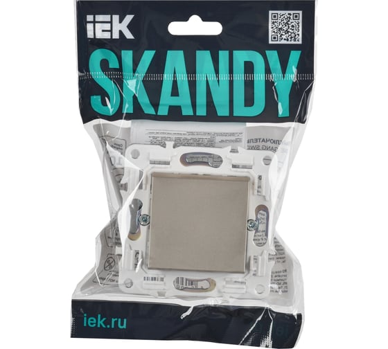 Выключатель 1-клавишный кнопочный IEK SKANDY 10А SK-V14Sh шампань SK-V17-0-10-K37