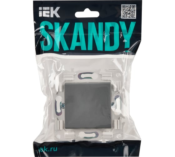 Выключатель 1-клавишный IEK SKANDY 10А SK-V01Gr серый SK-V10-0-10-K03