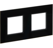 Рамка 2-местная IEK SKANDY SK-F22Bl стекло черный SK-M22-G-K02