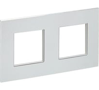 Рамка 2-местная IEK SKANDY SK-F32S металл серебряный SK-M22-M-K23