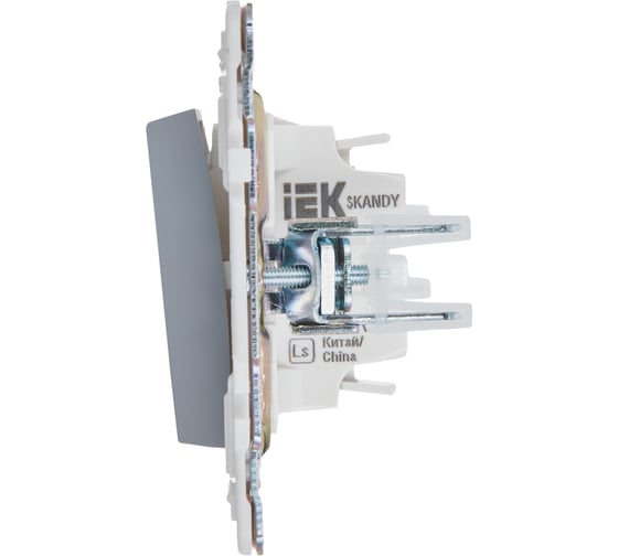 Выключатель 1-клавишный кнопочный IEK SKANDY 10А SK-V14Gr серый SK-V17-0-10-K03