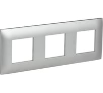 Рамка 3-местная IEK SKANDY SK-F03S серебряный SK-M32-K23