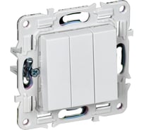 Выключатель 3-клавишный IEK SKANDY 10А SK-V11W арктический белый SK-V30-0-10-K01