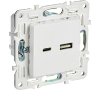 Розетка USB A+C IEK SKANDY 3,1А SK-R14W арктический белый SK-U22-D31-K01