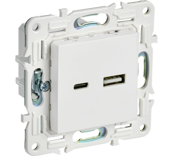 Розетка USB A+C IEK SKANDY 3,1А SK-R14W арктический белый SK-U22-D31-K01