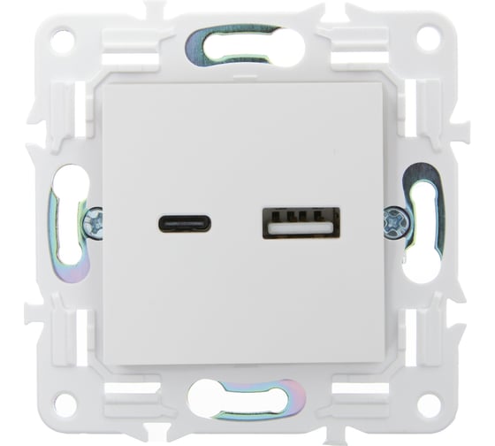 Розетка USB A+C IEK SKANDY 3,1А SK-R14W арктический белый SK-U22-D31-K01