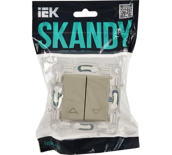 Выключатель жалюзи IEK SKANDY 10А SK-V12B бежевый SK-V15-0-10-K10