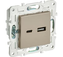 Розетка USB A+C IEK SKANDY 3,1А SK-R14Sh шампань SK-U22-D31-K37
