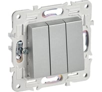 Выключатель 3-клавишный IEK SKANDY 10А SK-V11S серебряный SK-V30-0-10-K23