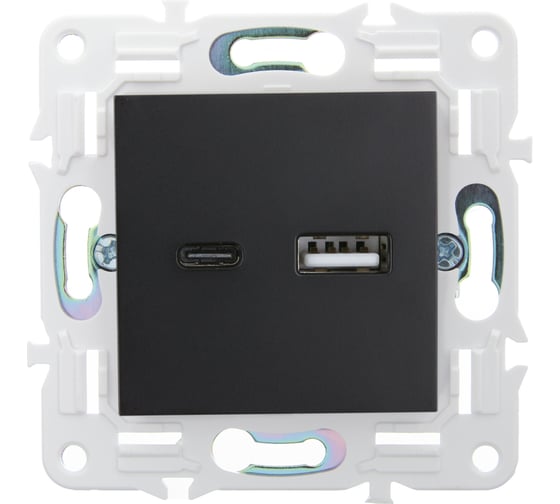 Розетка USB A+C IEK SKANDY 3,1А SK-R14Bl черный SK-U22-D31-K02