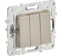 Выключатель 3-клавишный IEK SKANDY 10А SK-V11Sh шампань SK-V30-0-10-K37