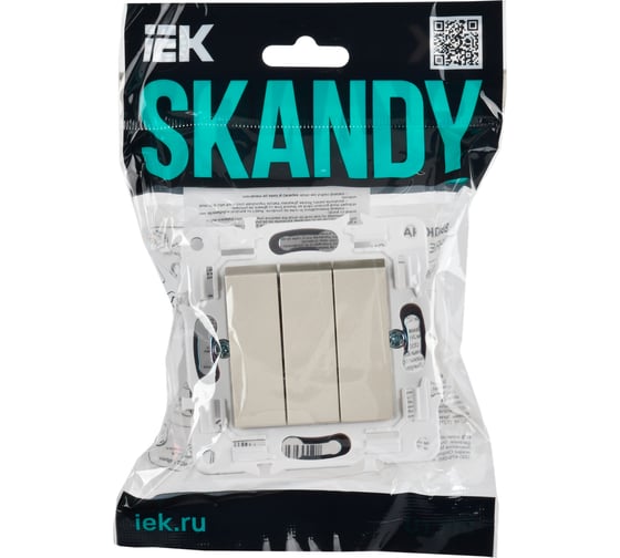 Выключатель 3-клавишный IEK SKANDY 10А SK-V11Sh шампань SK-V30-0-10-K37
