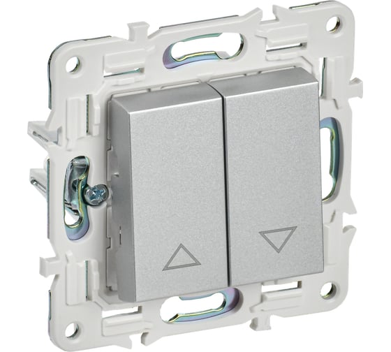 Выключатель жалюзи IEK SKANDY 10А SK-V12S серебряный SK-V15-0-10-K23 1