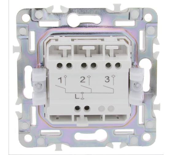 Выключатель 3-клавишный IEK SKANDY 10А SK-V11G графит SK-V30-0-10-K53