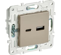 Розетка USB A+C IEK SKANDY 18Вт SK-R13Sh шампань SK-U22-018-K37