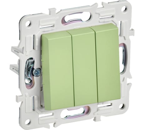 Выключатель 3-клавишный IEK SKANDY 10А SK-V11M мятный SK-V30-0-10-K06
