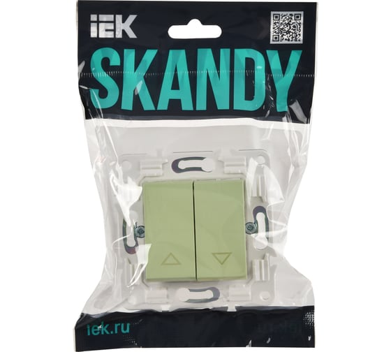 Выключатель жалюзи IEK SKANDY 10А SK-V12M мятный SK-V15-0-10-K06