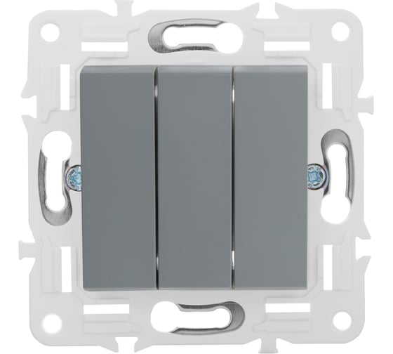 Выключатель 3-клавишный IEK SKANDY 10А SK-V11Gr серый SK-V30-0-10-K03