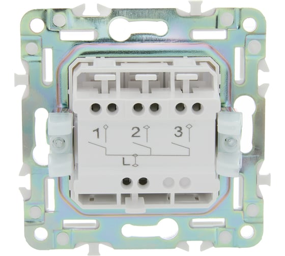 Выключатель 3-клавишный IEK SKANDY 10А SK-V11Gr серый SK-V30-0-10-K03