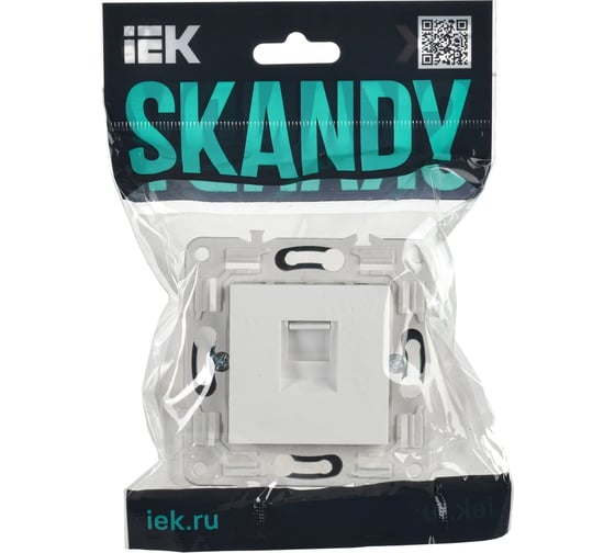 Розетка компьютерная IEK SKANDY RJ45 кат.6 SK-K02W арктический белый SK-K10-2-K01