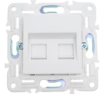 Розетка компьютерная 2-ая IEK SKANDY RJ45 кат.6 SK-K04W арктический белый SK-K20-2-K01
