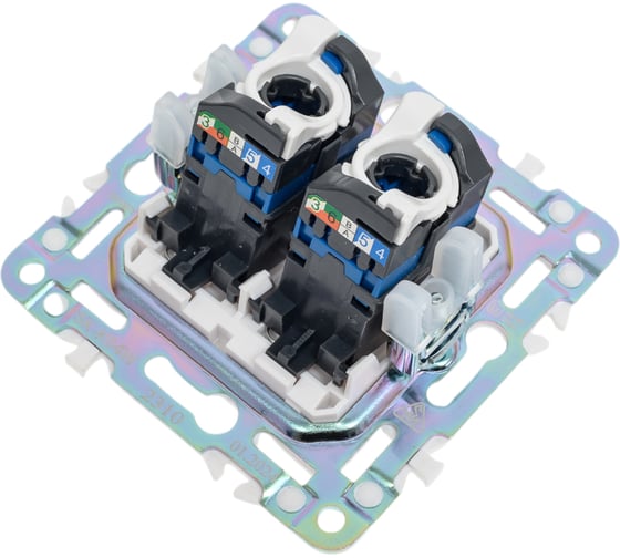 Розетка компьютерная 2-ая IEK SKANDY RJ45 кат.6 SK-K04W арктический белый SK-K20-2-K01