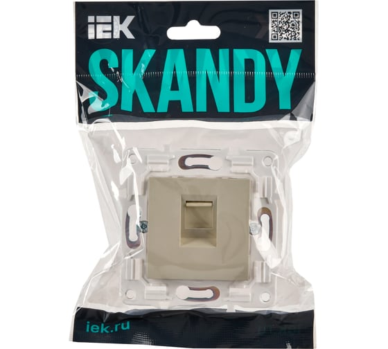 Розетка компьютерная IEK SKANDY RJ45 кат.6 SK-K02B бежевый SK-K10-2-K10