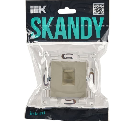 Розетка компьютерная IEK SKANDY RJ45 кат.5E SK-K01B бежевый SK-K10-1-K10