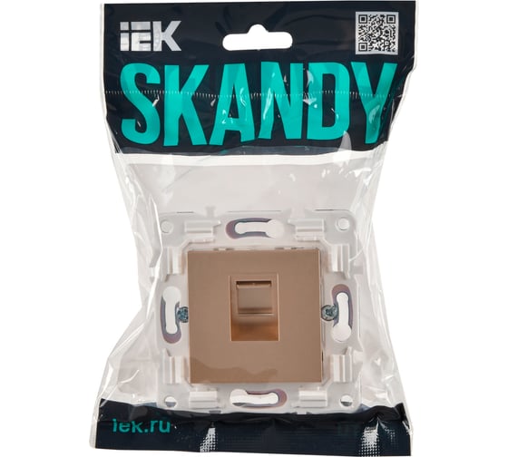 Розетка компьютерная IEK SKANDY RJ45 кат.5E SK-K01Sa песочный SK-K10-1-K98