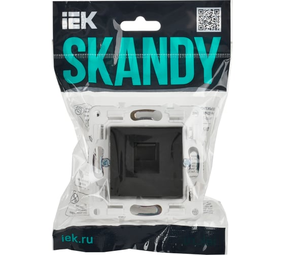 Розетка компьютерная IEK SKANDY RJ45 кат.5E SK-K01G графит SK-K10-1-K53