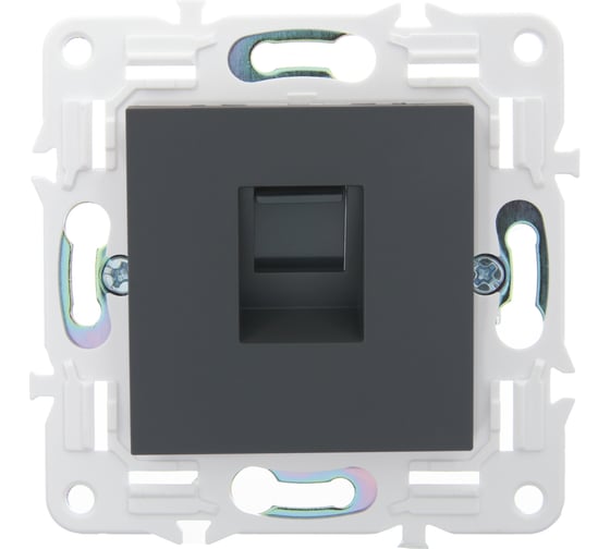 Розетка компьютерная IEK SKANDY RJ45 кат.5E SK-K01G графит SK-K10-1-K53
