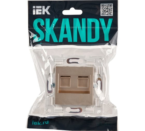 Розетка компьютерная 2-ая IEK SKANDY RJ45 кат.5E SK-K03Sa песочный SK-K20-1-K98